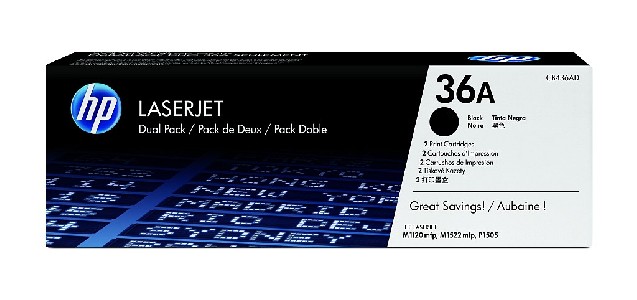 HP 36A Black Dual Pack LaserJet Toner Cartridges